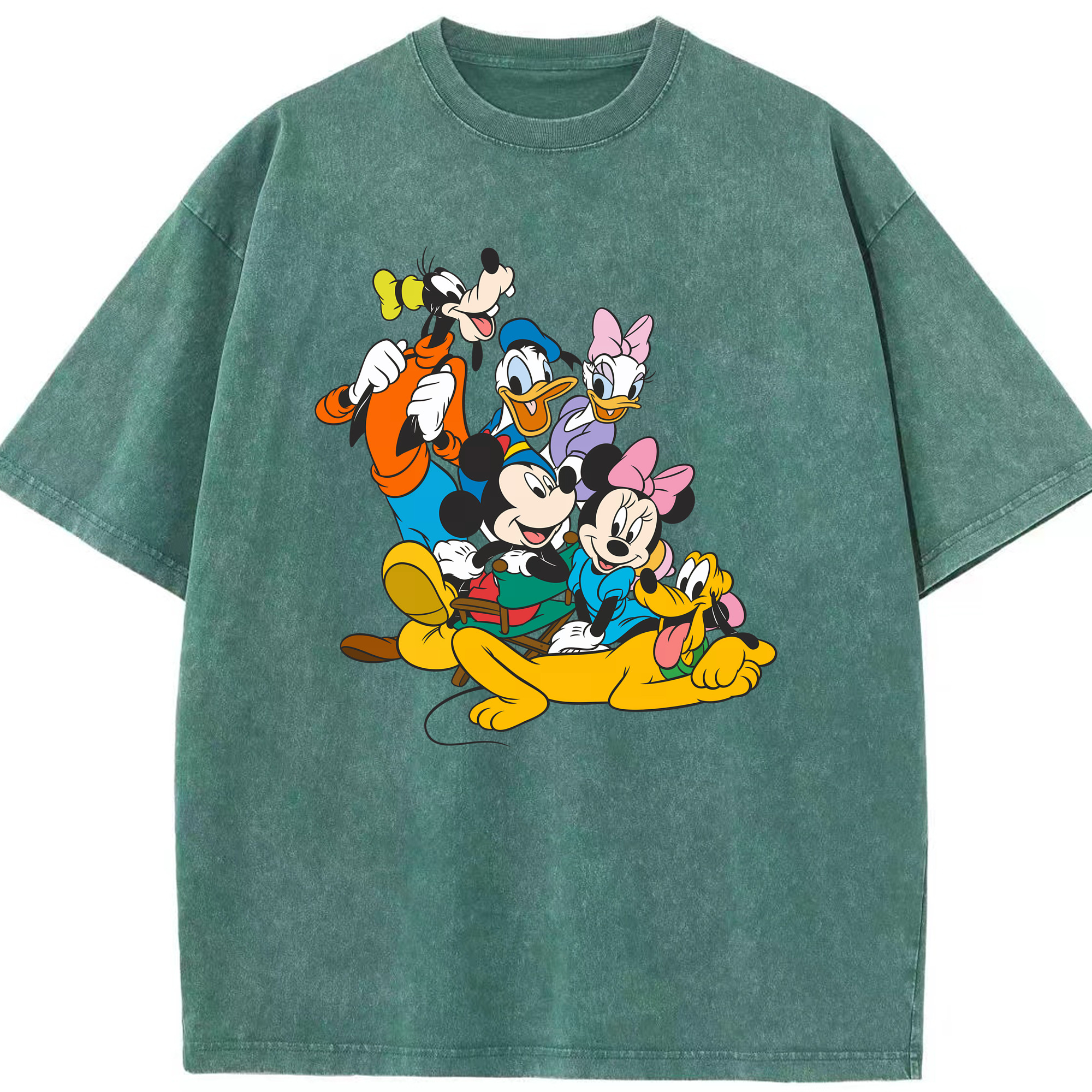 （画像用） ミッキーマウス Mickey Mouse 綿100% ヴィンテージ風 半袖Tシャツ（フロントプリント）